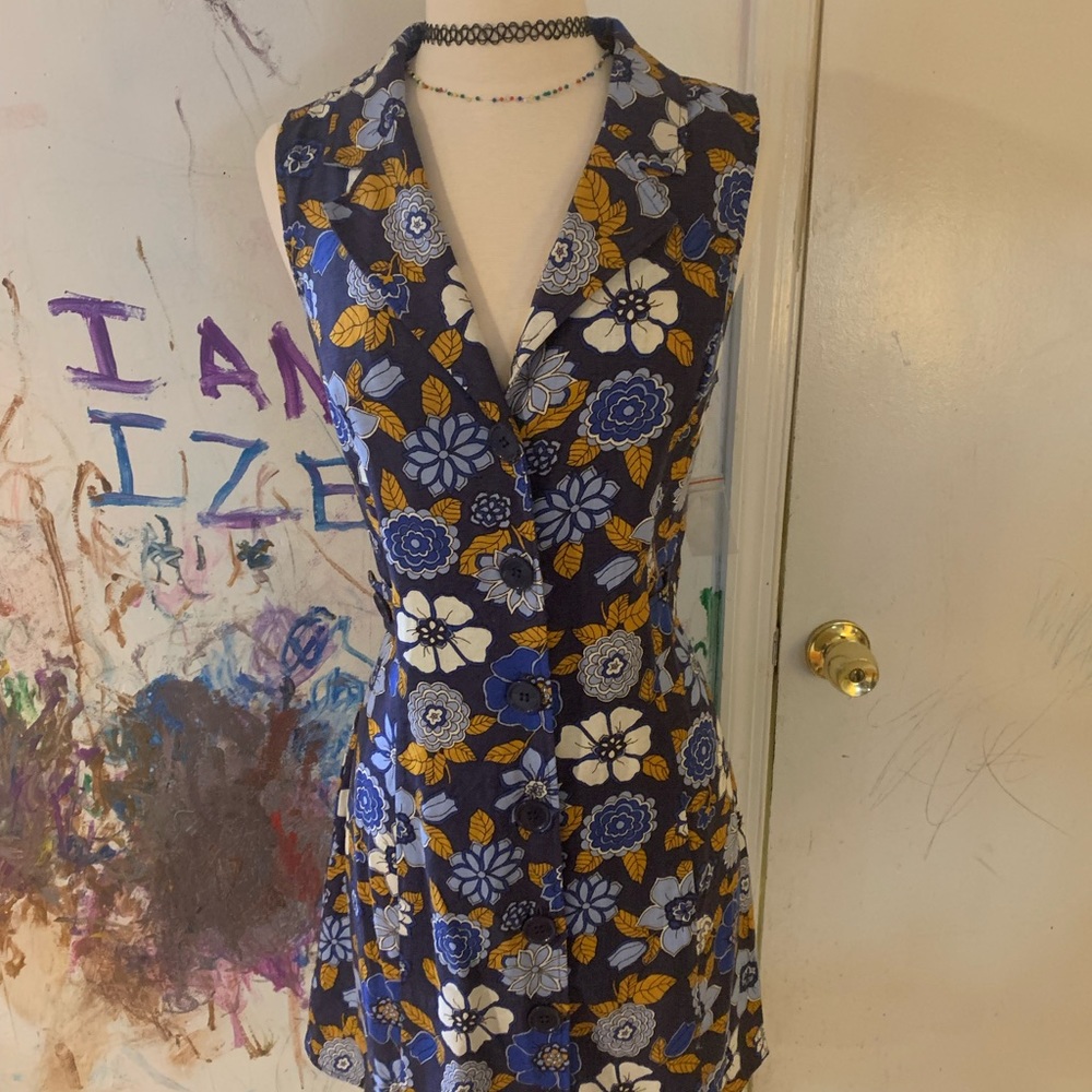 NWT Modcloth Shift Navy Floral Dress 6 M